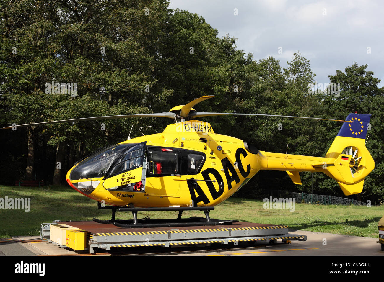 ADAC Luftrettung hélicoptère de sauvetage, Allemagne Banque D'Images