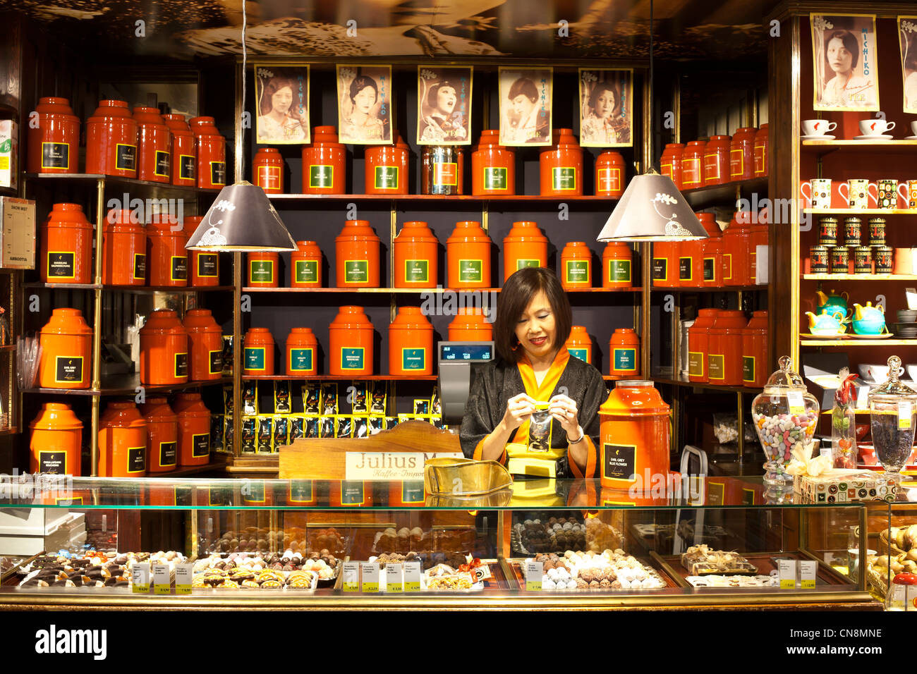 L'Autriche, Vienne, Graben, magasin principal de la chaîne gastronomique Julius Meinl, lancé en 1862 en tant que spécialiste du café, du thé et des bonbons Banque D'Images