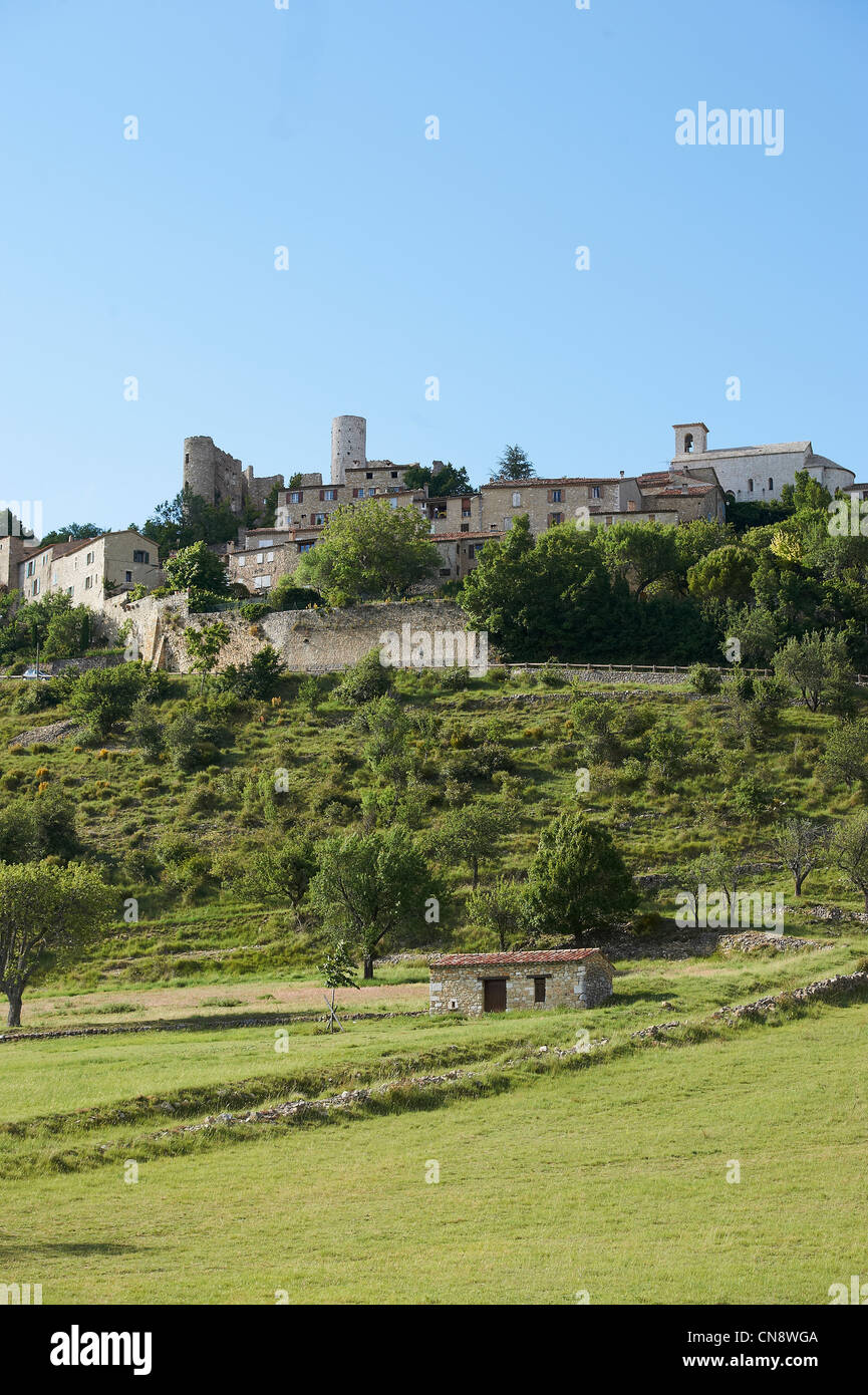 La France, Var, Parc Naturel Régional du Verdon, La Réserve Géologique de Haute Provence, Bargeme, étiqueté Les Plus Beaux Villages de Banque D'Images