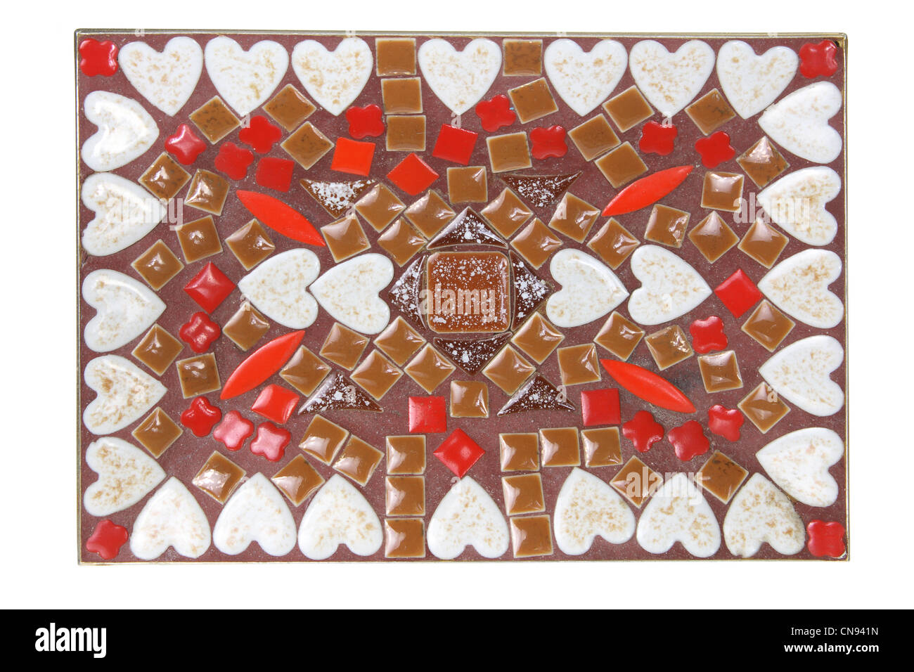 Plaque avec coeurs d'amour Banque D'Images