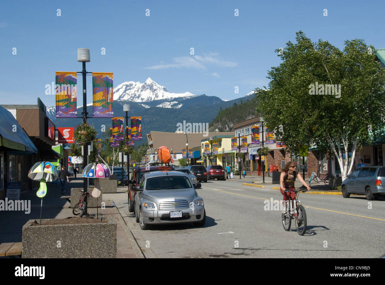 Main Street, Squamish, Colombie Britannique, Canada Banque D'Images