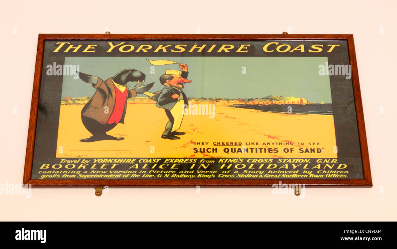Great Northern Railway 1930 affiche publicitaire pour les voyages vacances à Yorkshire Coast. Banque D'Images