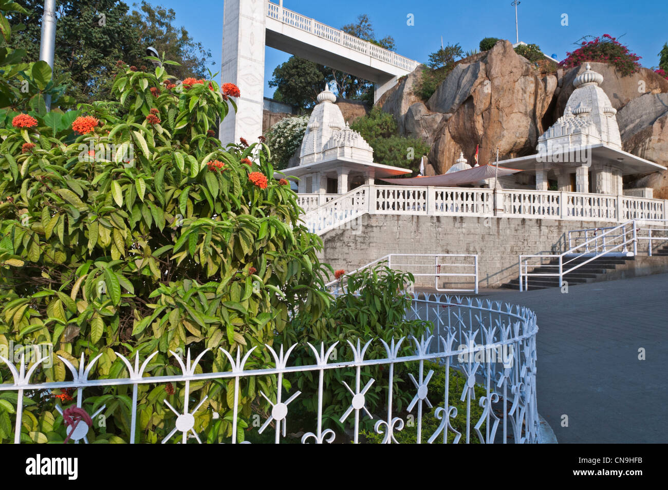 Hindu temple Birla Mandir Hyderabad Andhra Pradesh, Inde Banque D'Images