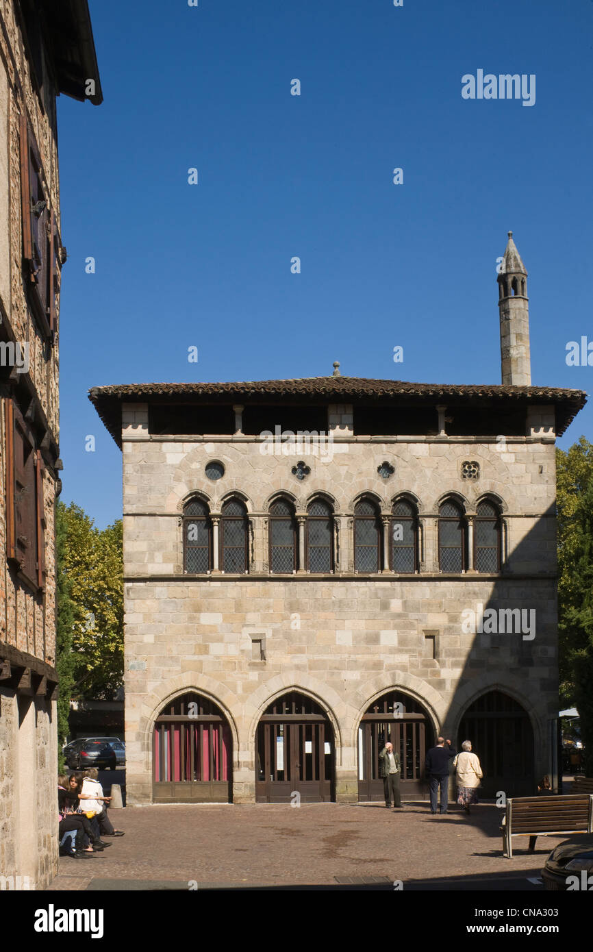 France, Lot, Figeac, la Monnaie, construit au 13e siècle avec ses soleiho Banque D'Images
