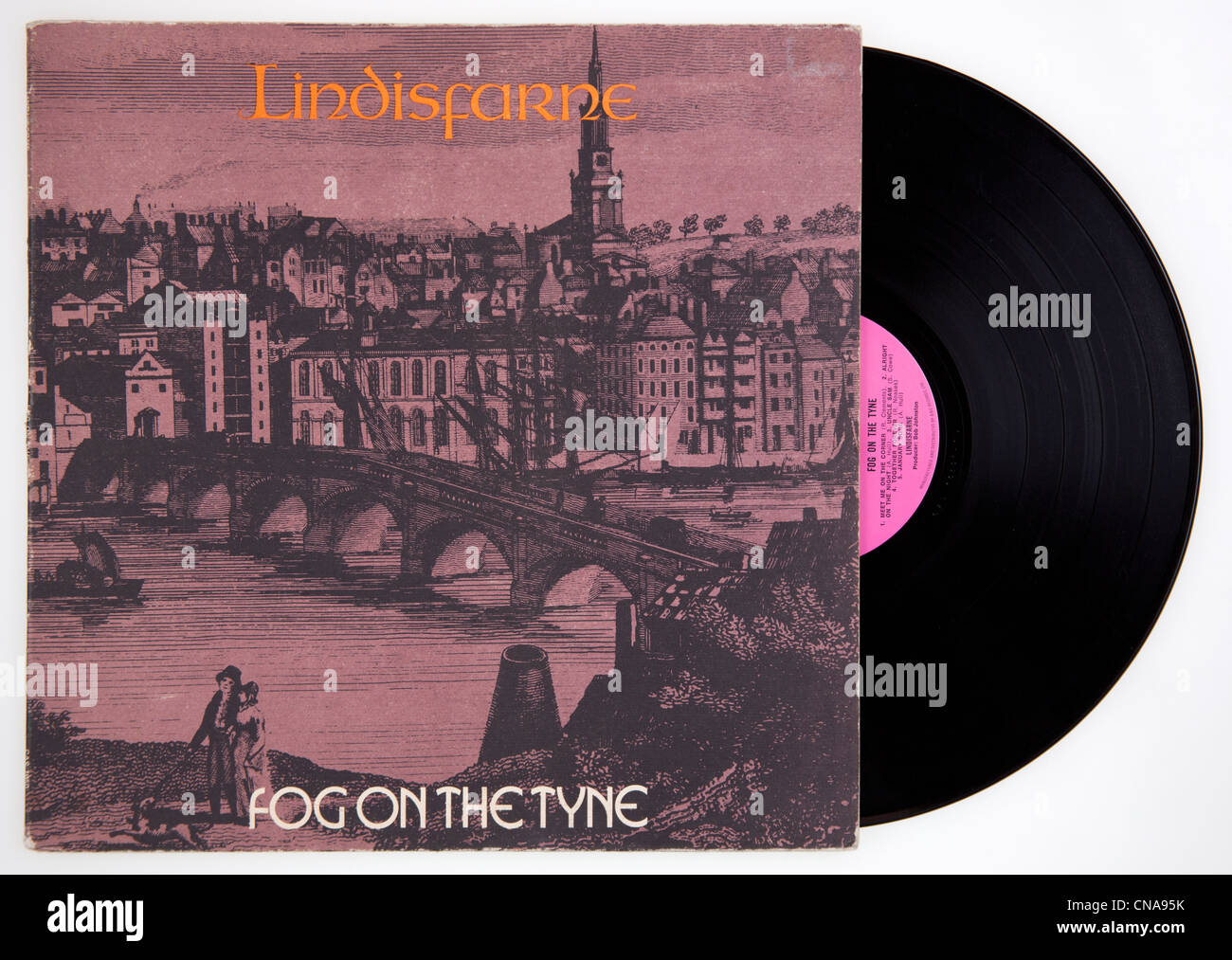Couverture de l'album vinyle le brouillard sur la Tyne par Lindisfarne, 1971 parution sur charisme Records Banque D'Images