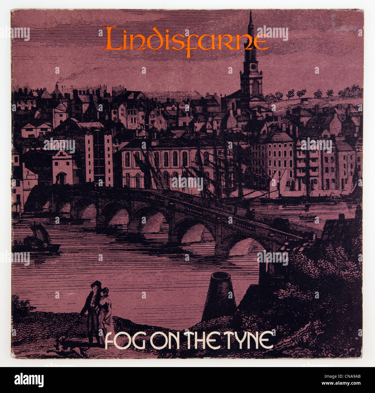 Couverture de l'album vinyle le brouillard sur la Tyne par Lindisfarne, 1971 parution sur charisme Records Banque D'Images