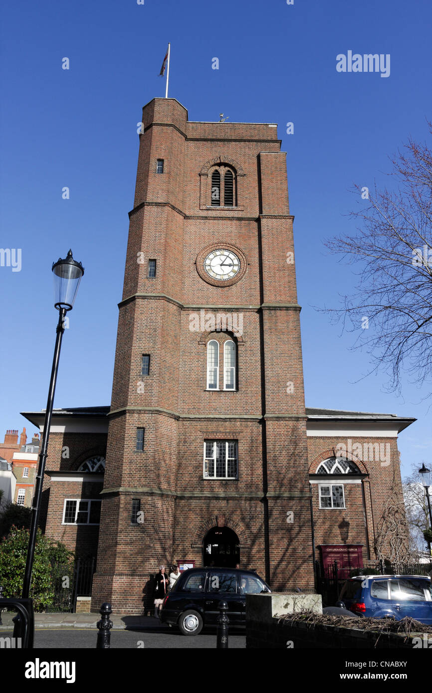 Chelsea Old Church, situé au bas de Old Church Street près de Cheyne Walk. Banque D'Images