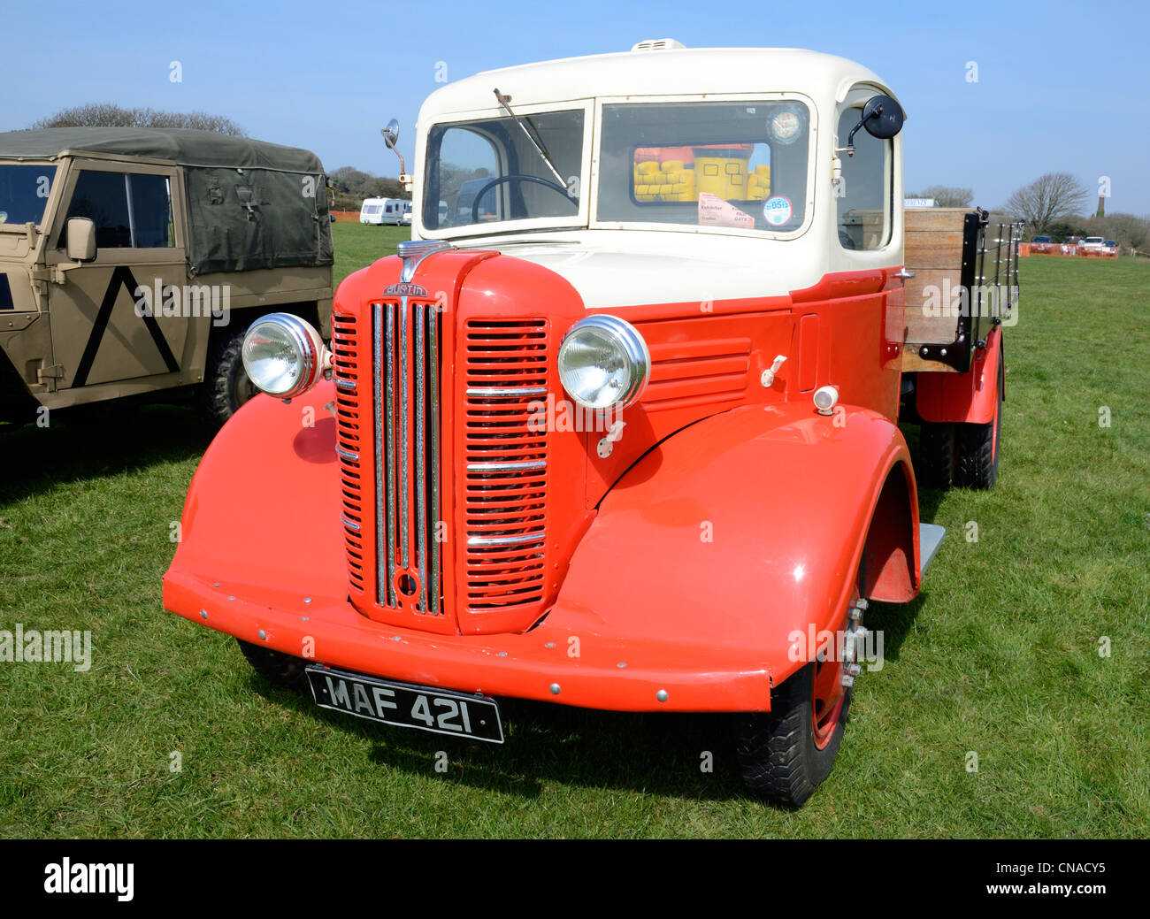 Un vintage Austin chariot à un pays juste près de Redruth en Cornouailles, Royaume-Uni Banque D'Images