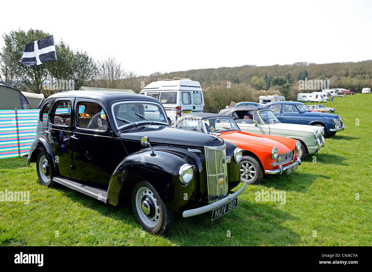 Un préfet Ford vintage à un pays juste près de Redruth en Cornouailles, Royaume-Uni Banque D'Images