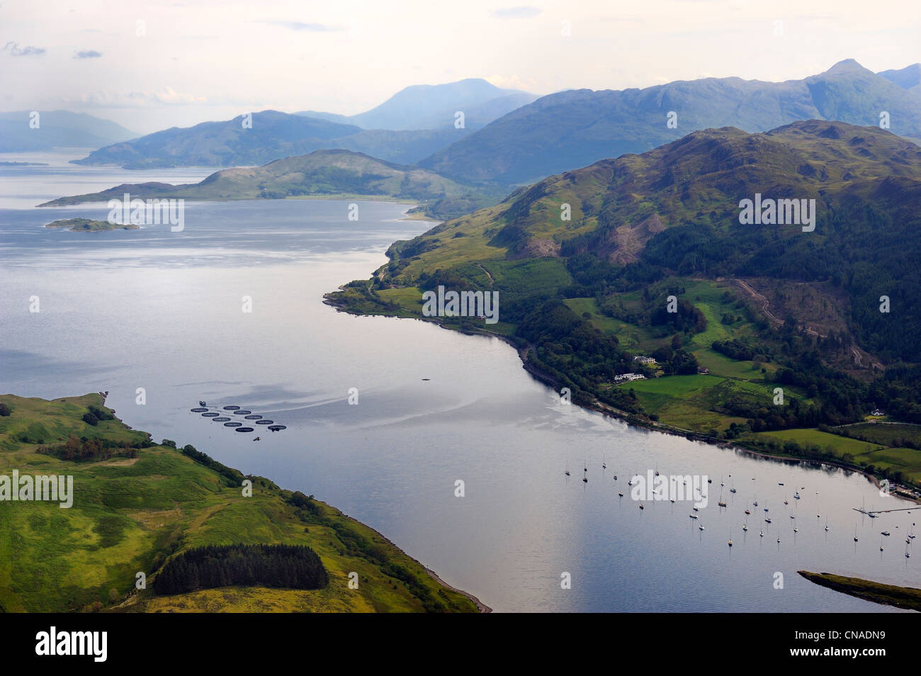 Royaume-uni, Ecosse, Highland, le son de Shuna dans le Loch Linnhe qui prolonge le Caledonian Canal et le Loch Ness, le Banque D'Images