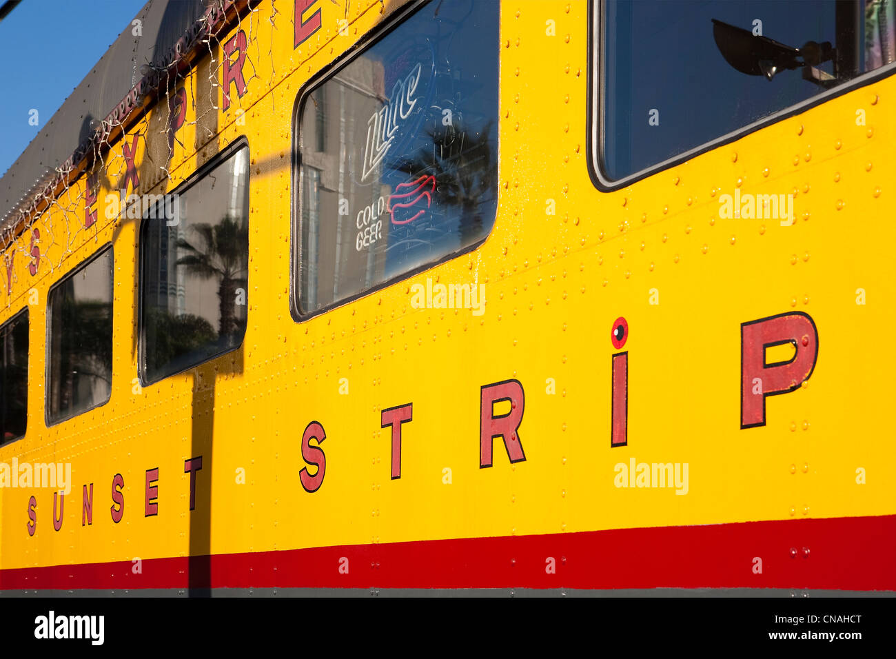United States, California, Los Angeles, Hollywood, restauration rapide dans un vieux wagon sur Sunset Boulevard Banque D'Images
