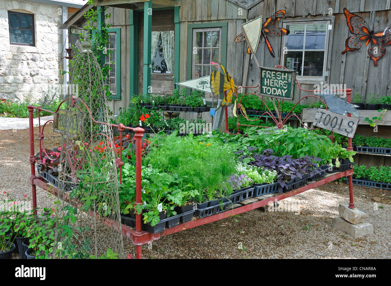 Fredericksburg Herb Farm, Texas, USA - garden store Banque D'Images