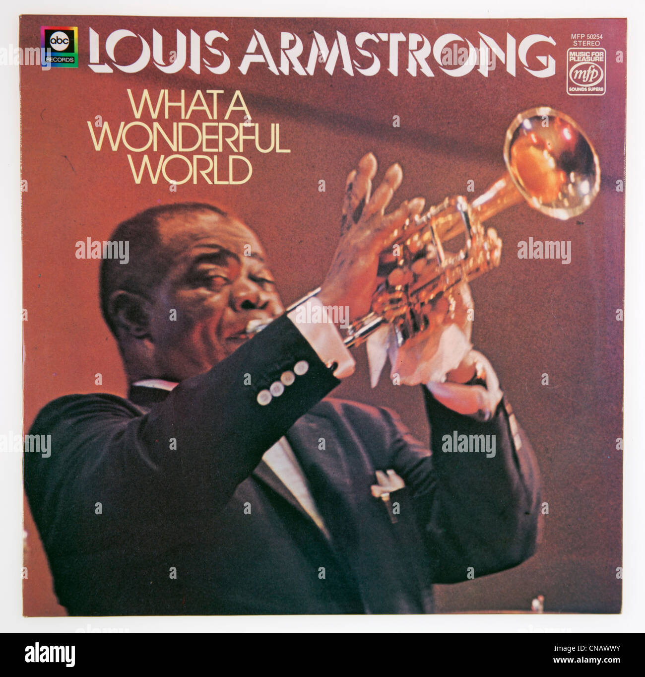 Couverture de l'album vinyle What A Wonderful World de Louis Armstrong, 1968 parution sur la PMF Records Banque D'Images