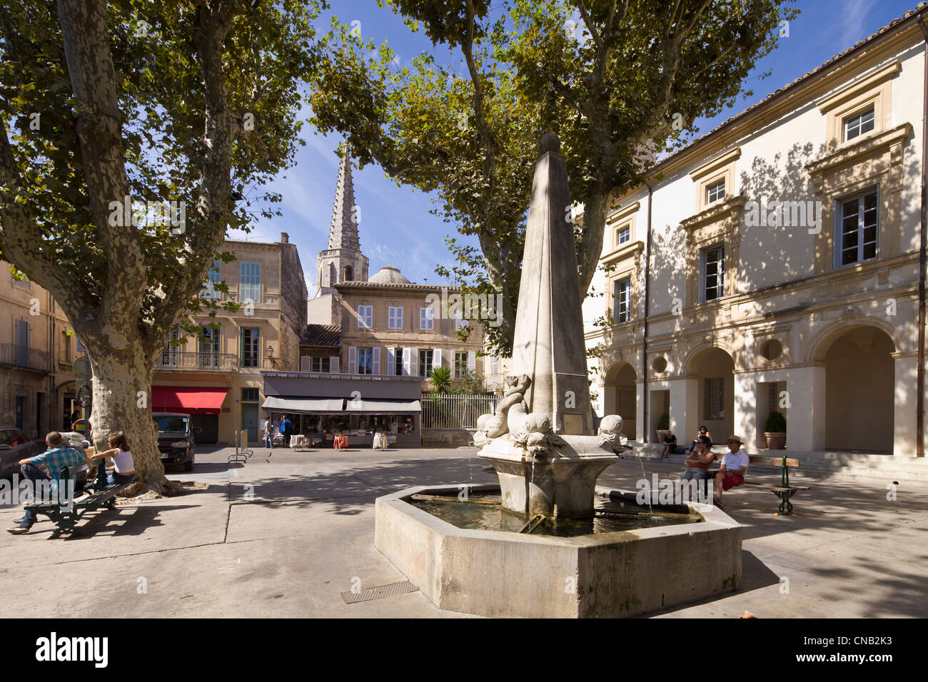 France, Bouches du Rhone, Alpilles, Saint Rémy de Provence, Place