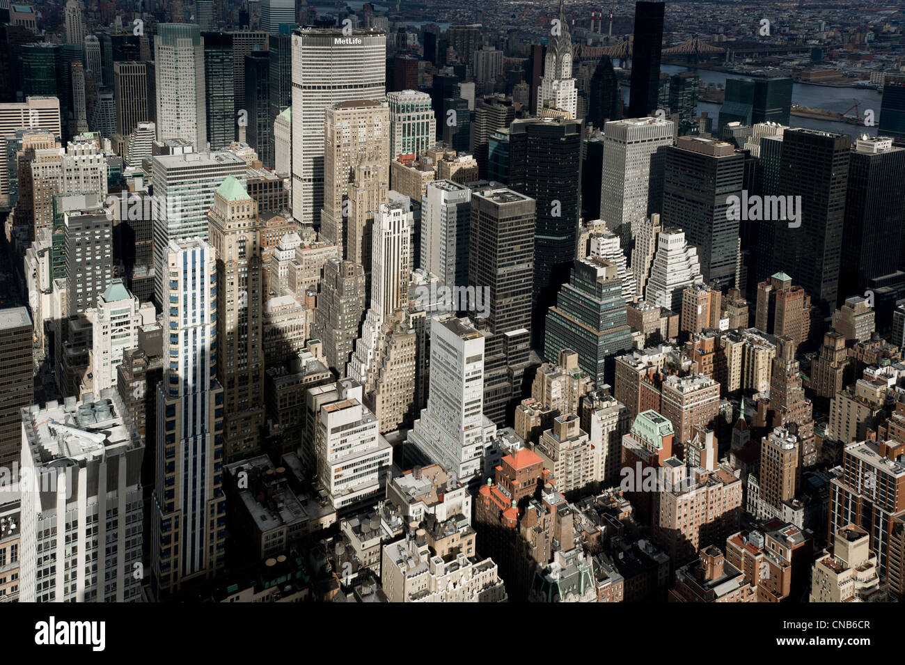 United States, New York, Manhattan, vue depuis l'Empire State Building sur la partie nord de Manhattan Banque D'Images