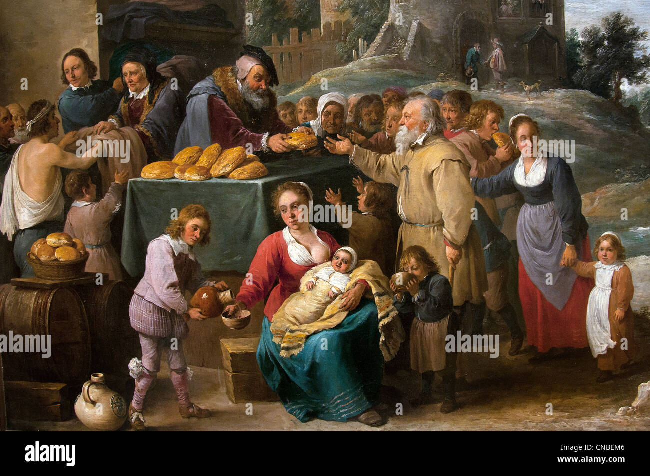 Les oeuvres de miséricorde - les Œuvres de miséricorde 1640 David Teniers le Jeune Français France 1610-1690 Banque D'Images