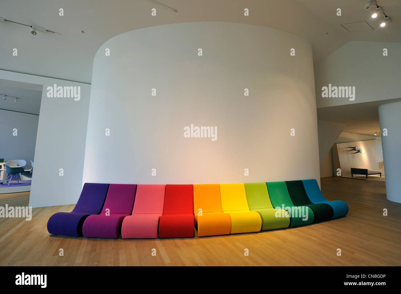 Allemagne, Baden Wuerttemberg, Weil am Rhein, Vitra maison, 17 maisons entassées par les architectes Herzog et de Meuron Banque D'Images