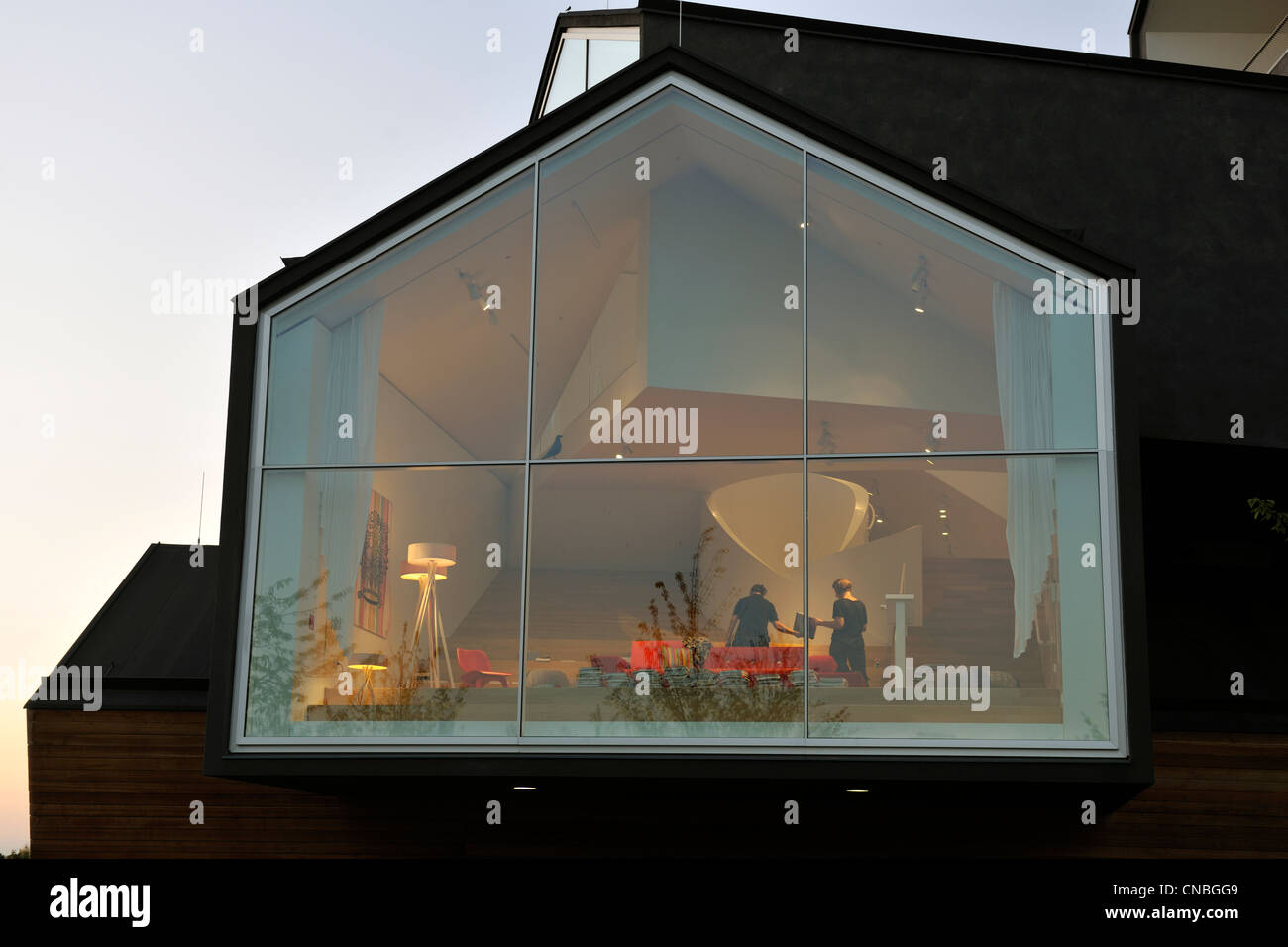 Allemagne, Baden Wuerttemberg, Weil am Rhein, Vitra maison, 17 maisons entassées par les architectes Herzog et de Meuron Banque D'Images