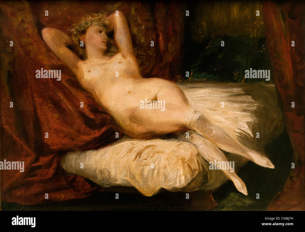 La femme aux bas blancs - La femme aux bas blancs par Ferdinand Victor Eugène Delacroix 1798 - 1863 France Banque D'Images