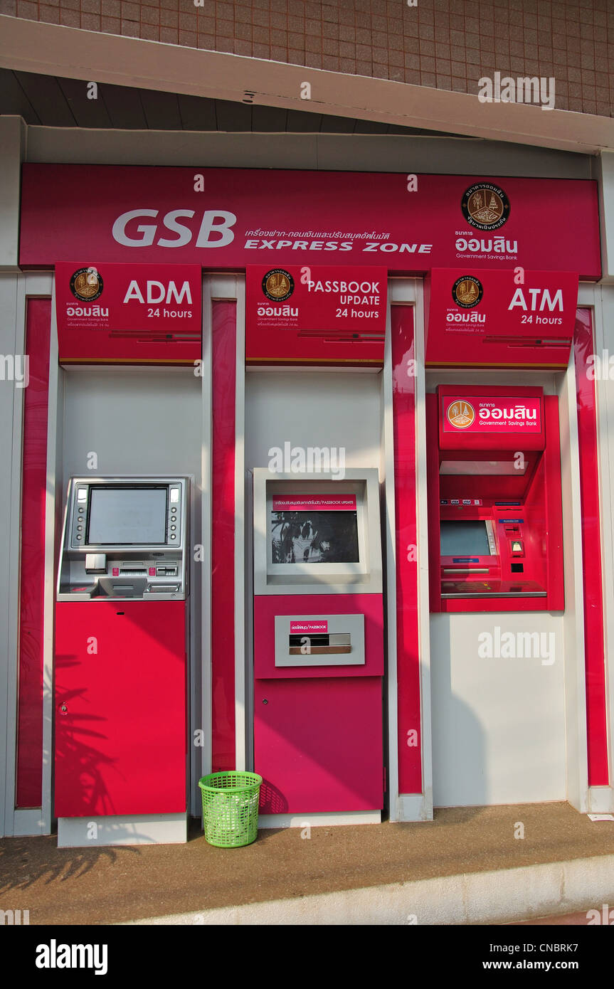 GSB Express Zone banque ATM machines sur Phosi Road, Udon Thani, Udon Thani, Thaïlande Province Banque D'Images