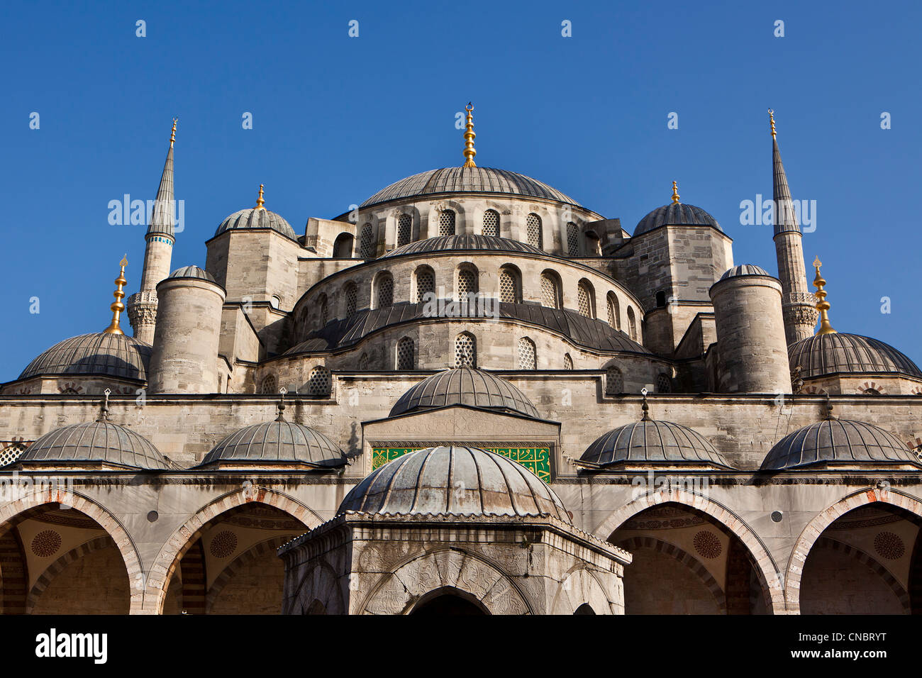 L'extérieur de la Mosquée Bleue, Istanbul, Turquie Banque D'Images