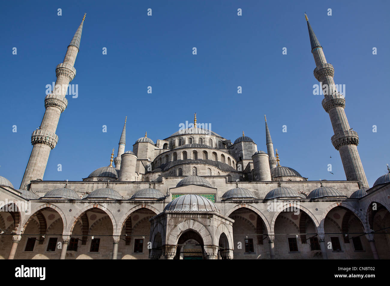 L'extérieur de la Mosquée Bleue, Istanbul, Turquie Banque D'Images