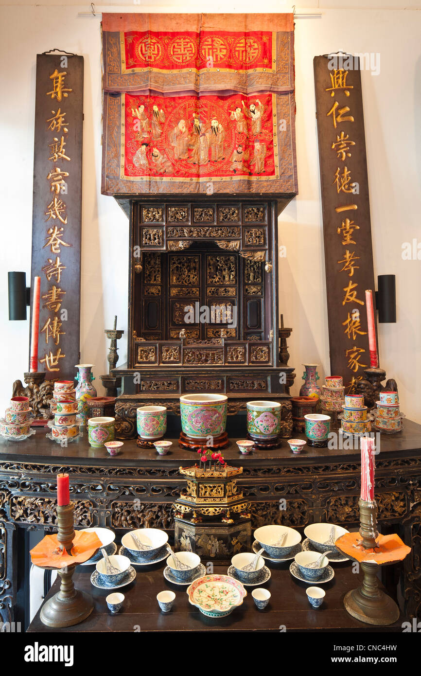 Singapour, l'intan, une maison Peranakan, montrant la culture des Chinois descendants des immigrants se sont établis dans la région de Malacca, Banque D'Images