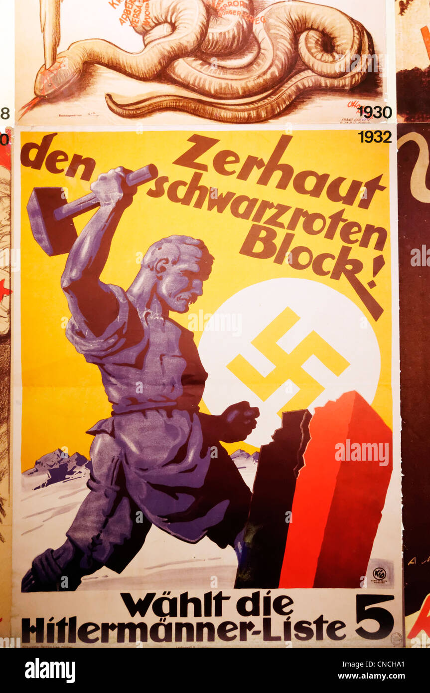 Affiche électorale du parti nazi de l'Allemagne des années 1930 Banque D'Images