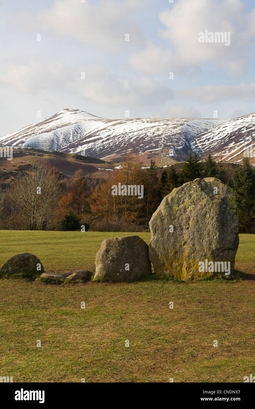 Le cercle de pierres de Castlerigg, près de Keswick, Cumbria, dans le Parc National de Lake District Banque D'Images Le cercle de pierres de Castlerigg, près de Keswick, Cumbria, dans le Parc National de Lake District Banque D'Images