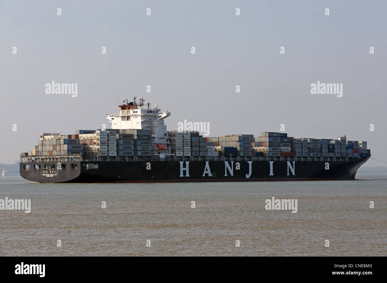 Dallas Hanjin container ship port de Felixstowe Suffolk Banque D'Images