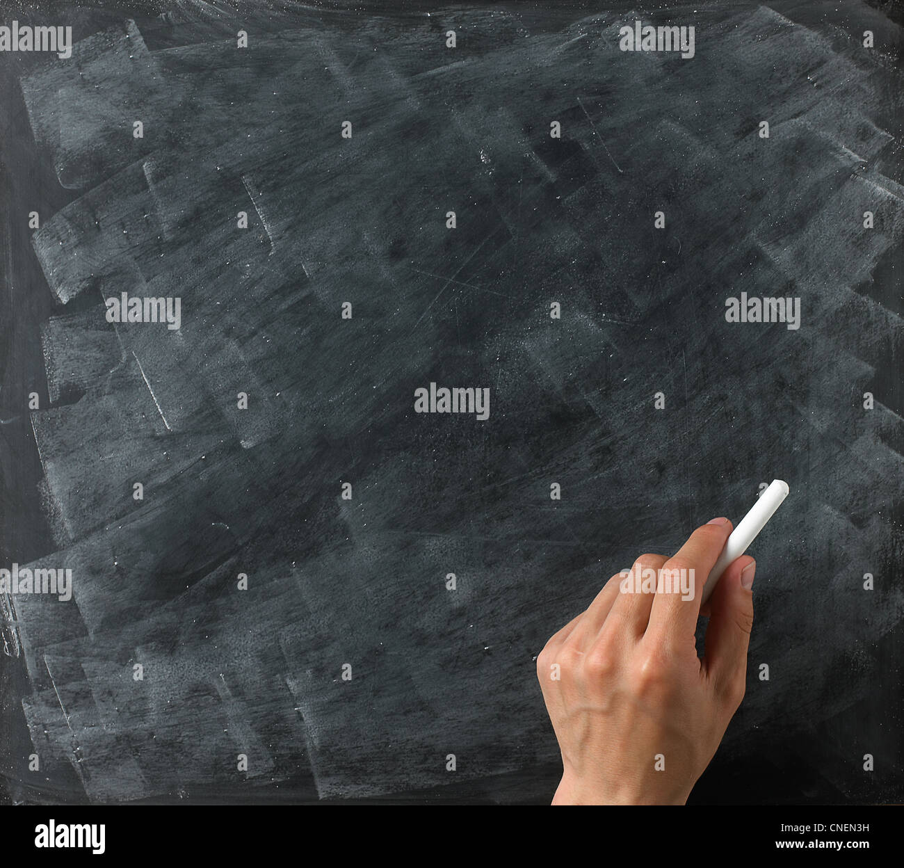 Un tableau noir et craie prêt pour votre copie ou texte avec la main Banque D'Images