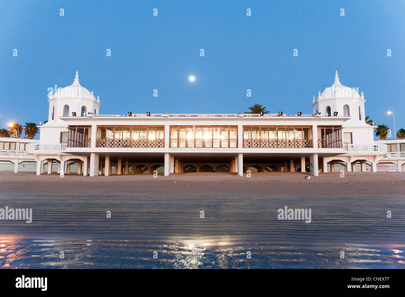 Balneario de la Palma, Playa de La Caleta, Cadix, Andalousie, Espagne Banque D'Images