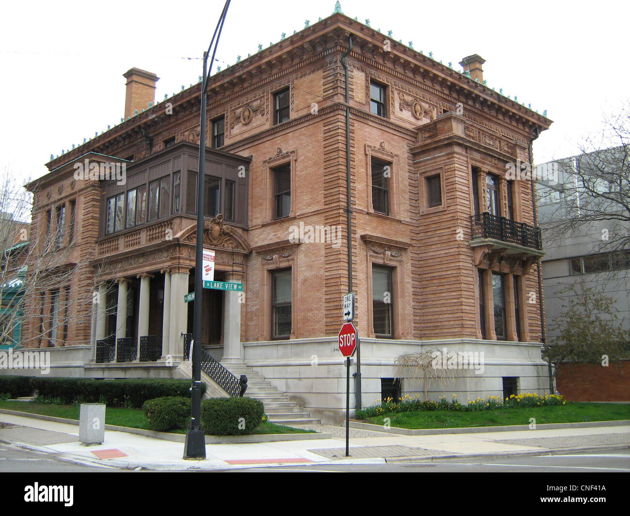 Maison Theurer-Wrigley sur le Registre National des Endroits Historiques à Chicago, Illinois Banque D'Images
