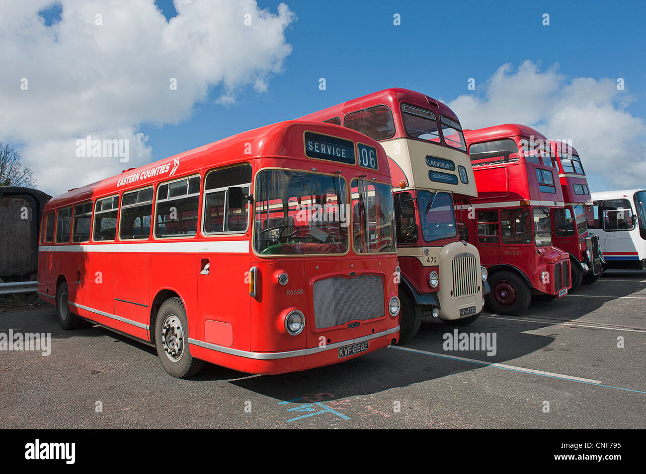 Bus d'époque rallye sur show à Sheringham Norfolk 2012. Banque D'Images