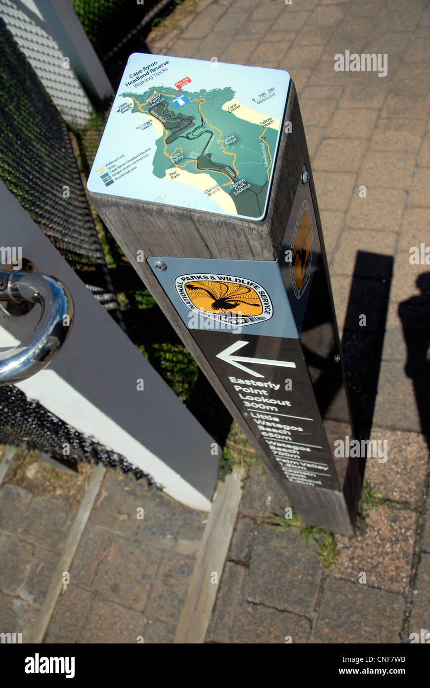 Pancarte "point le plus à l'Est de Sydney près de Byron Bay, NSW Australie Banque D'Images