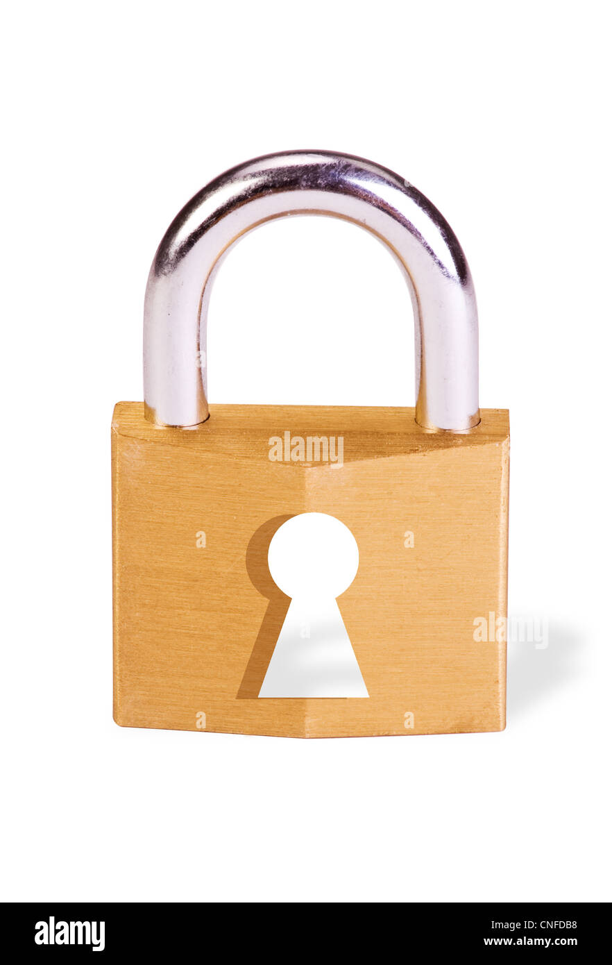 Cadenas avec grand trou de serrure. Banque D'Images