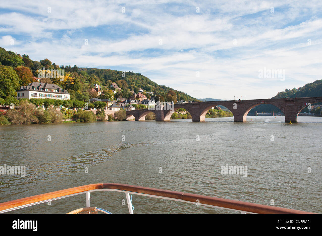 Bateau de croisière sur la rivière Neckar Heidelberg, Allemagne. Banque D'Images