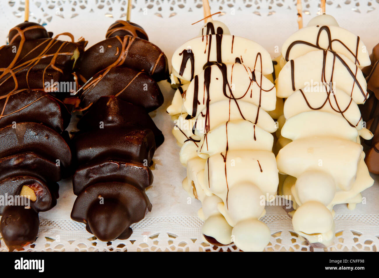 Chocolats à la fête de la bière de Stuttgart, Cannstatter Wasen, Stuttgart, Allemagne. Banque D'Images