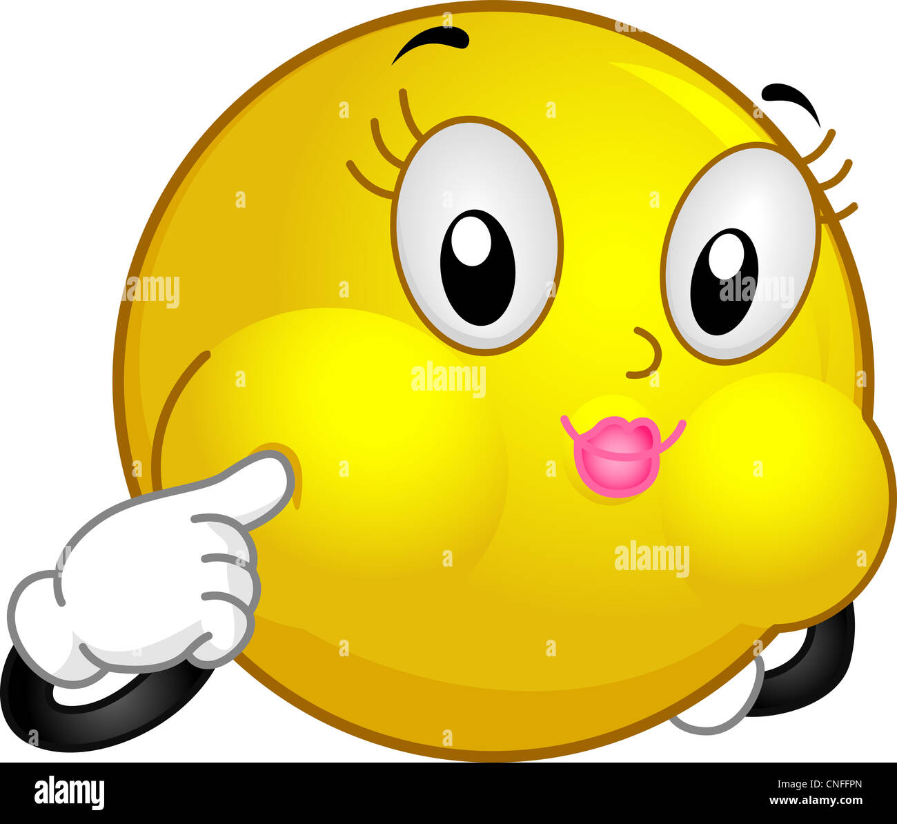 Illustration d'un Smiley faisant un visage Blowfish Banque D'Images
