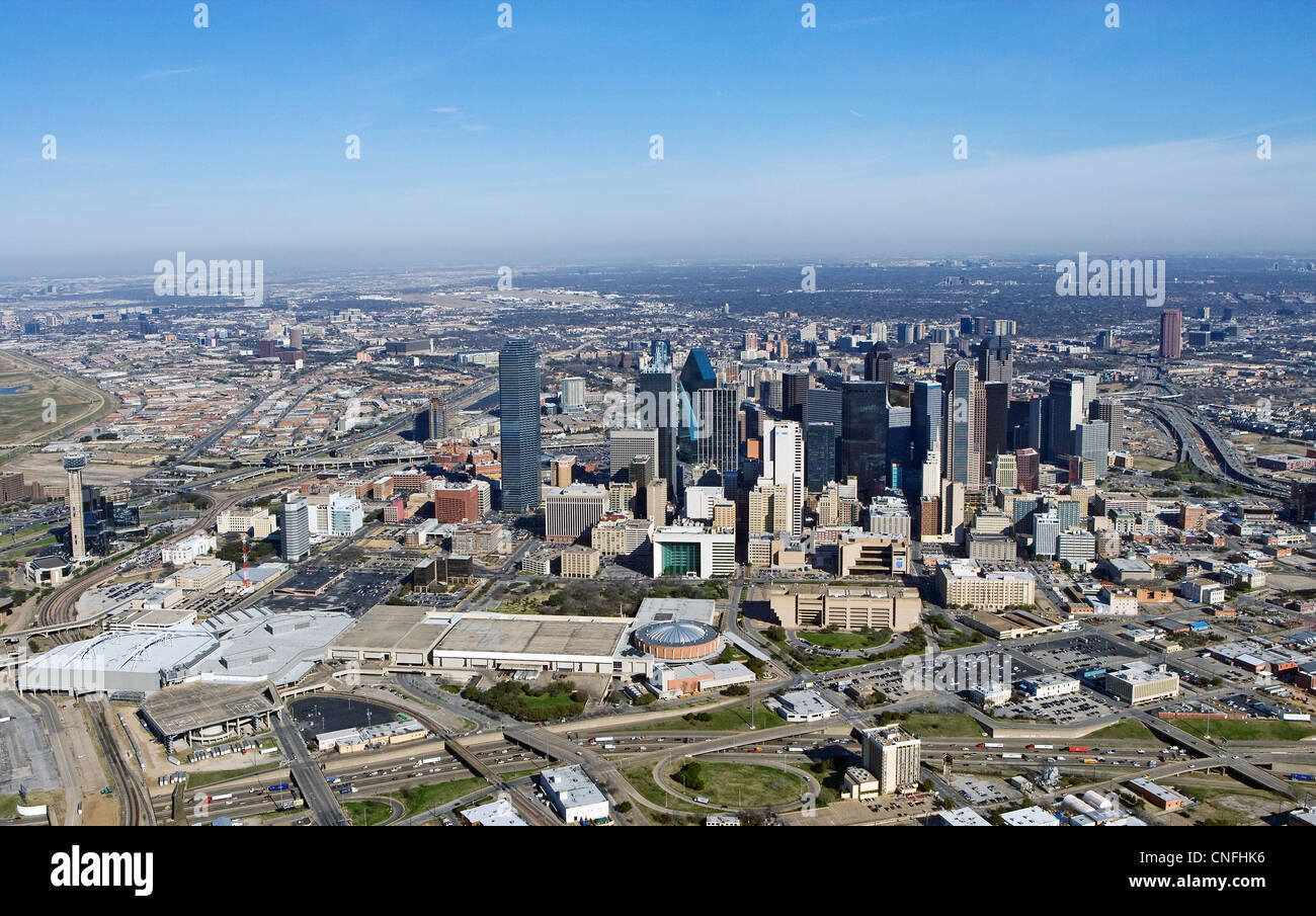 Photographie aérienne skyline Dallas Texas Banque D'Images