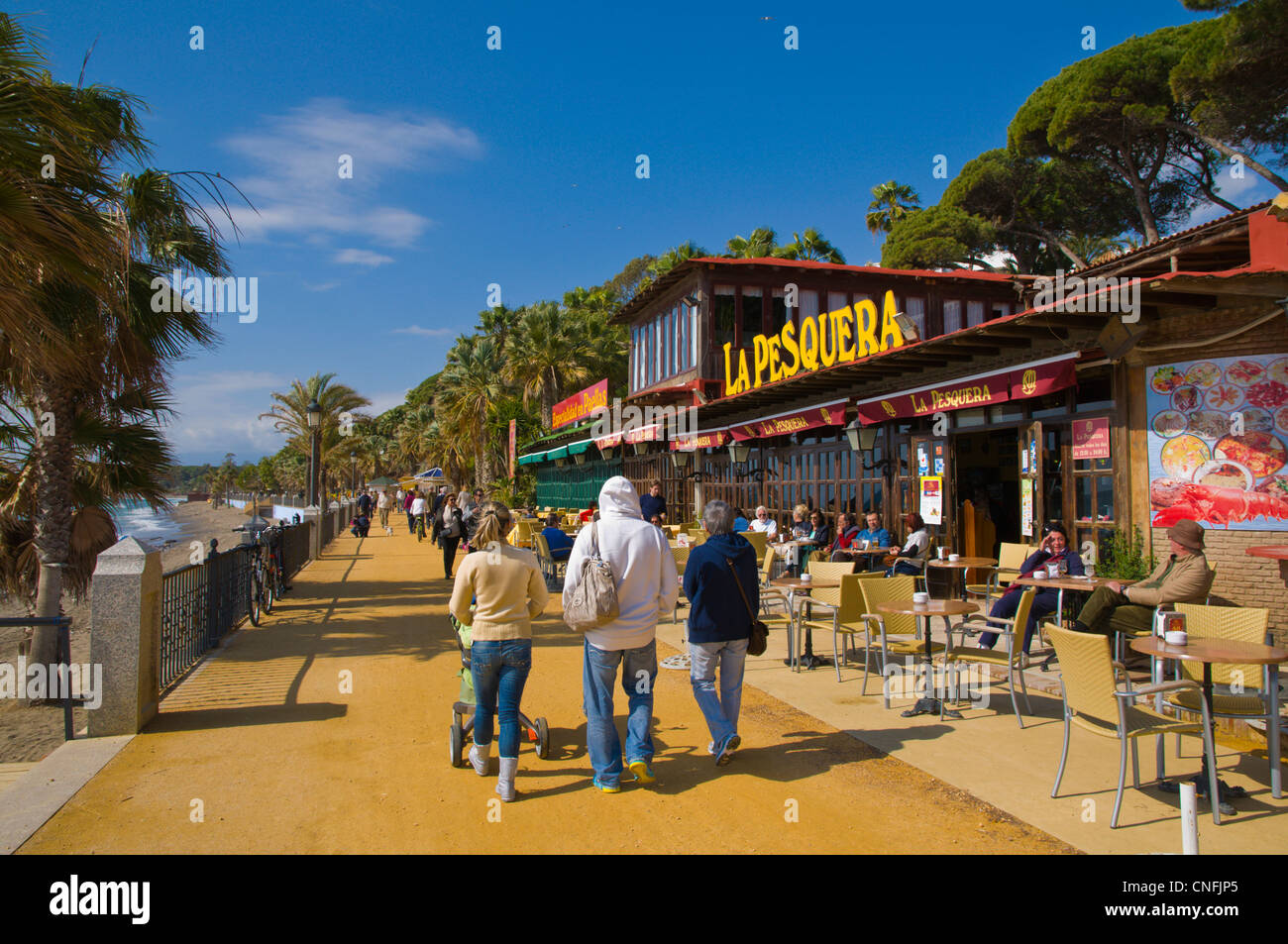 Paseo Maritimo, la promenade du Marbella Andalousie Espagne Europe Banque D'Images