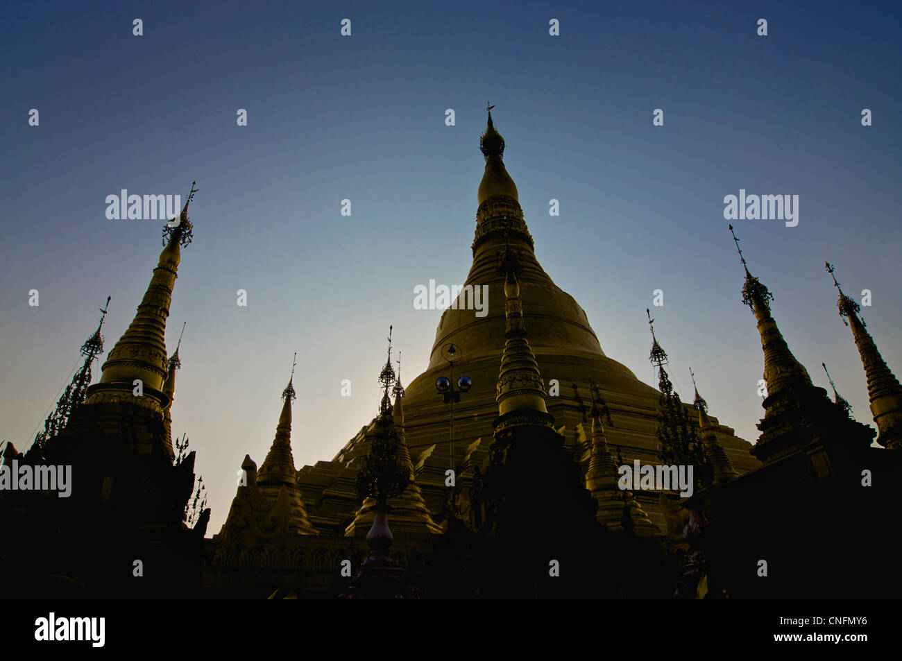 La pagode Shwedagon, Rangoon, Birmanie. Myanmar Banque D'Images