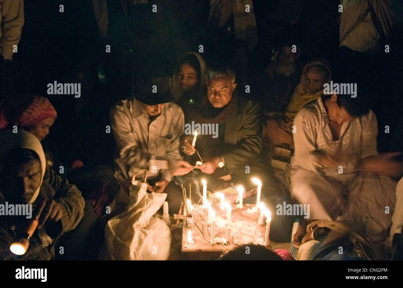 Les dévots à l'Ali Shah dargah(culte) à Dhaka au Bangladesh , Banque D'Images