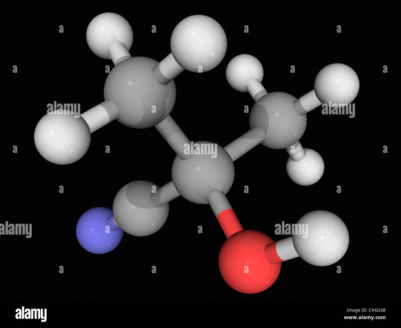 Molécule cyanohydrine d'acétone Banque D'Images