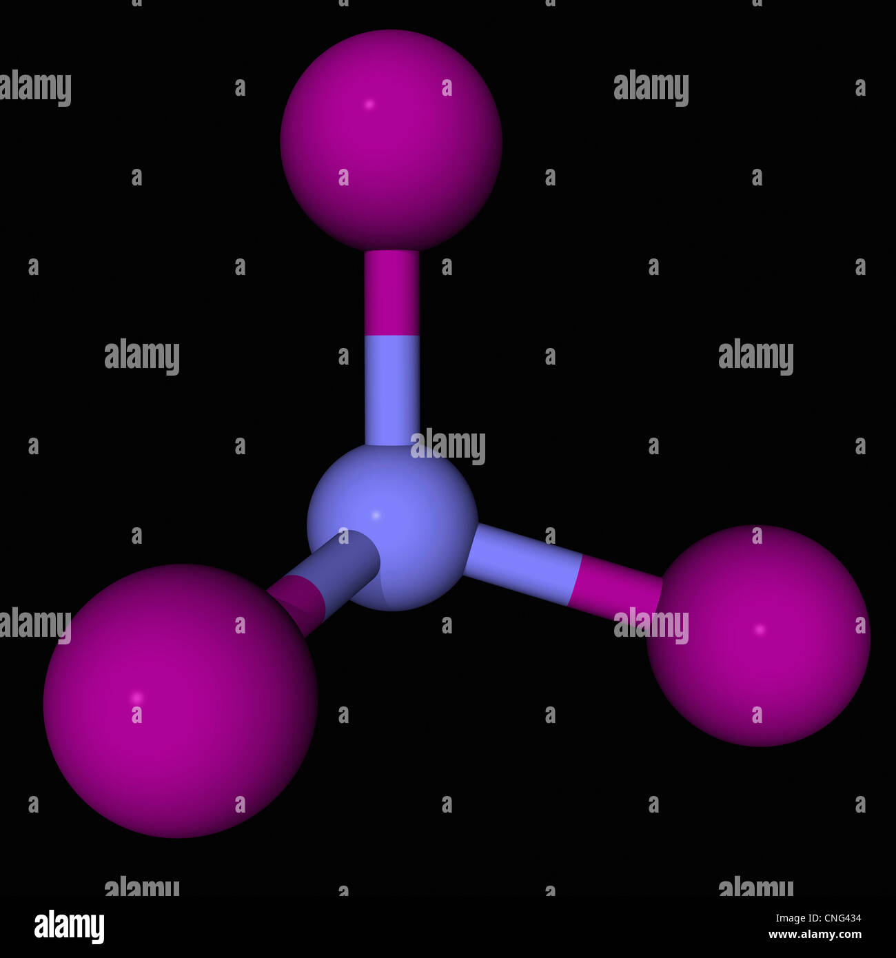 Molécule d'azote triiodure Banque D'Images