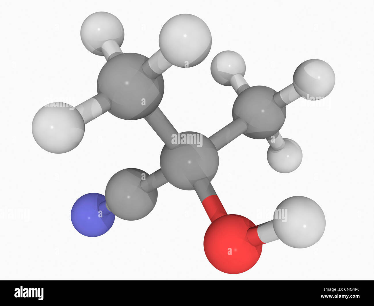 Molécule cyanohydrine d'acétone Banque D'Images