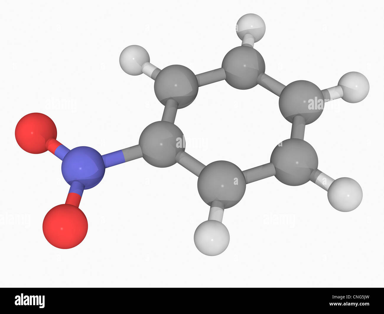 Molécule Nitrobenzène Banque D'Images