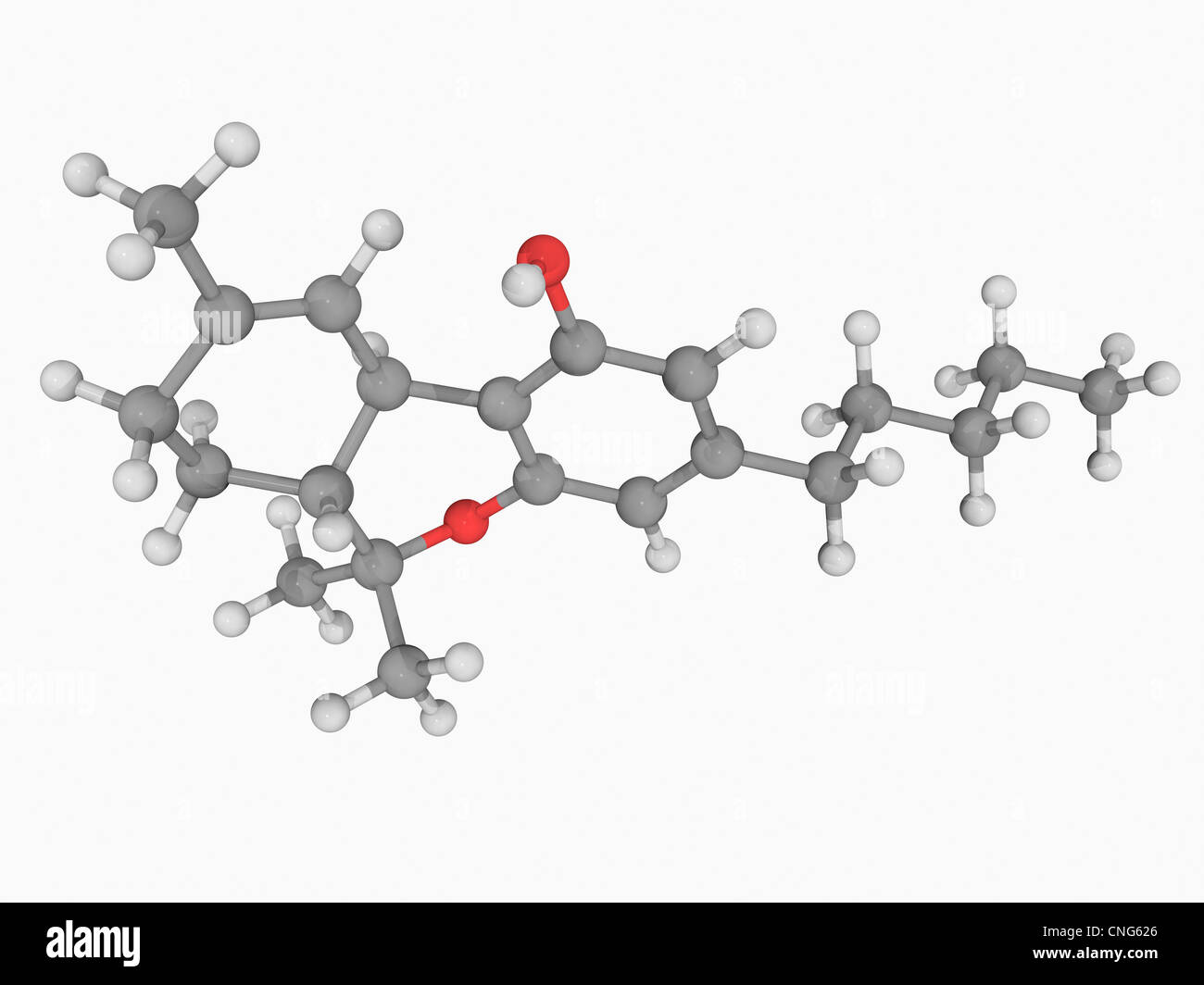 Le tétrahydrocannabinol (THC) molécule pharmaceutique Banque D'Images