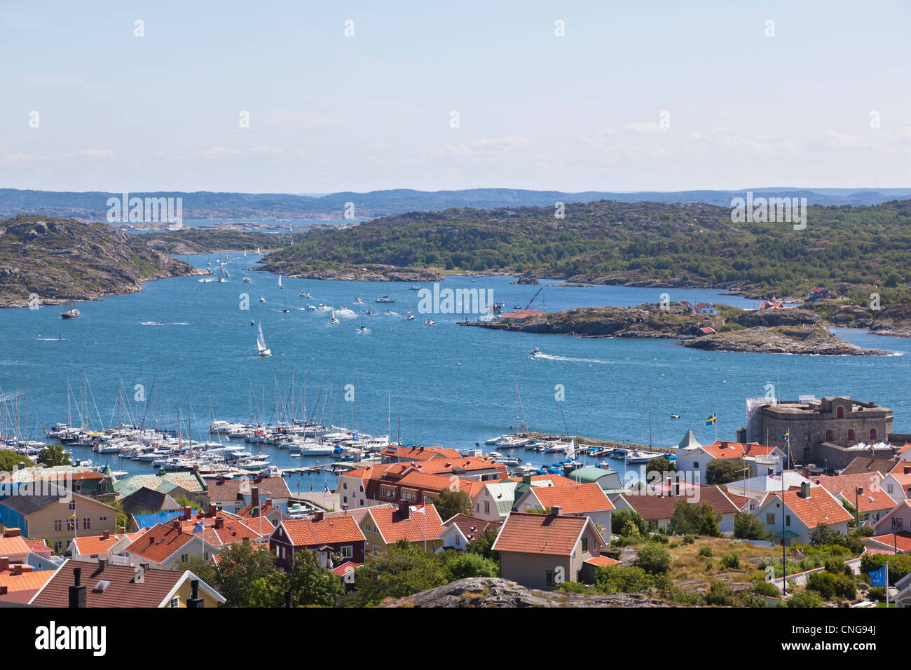 Vue sur Marstrand et l'archipel de la côte ouest en Suède Banque D'Images