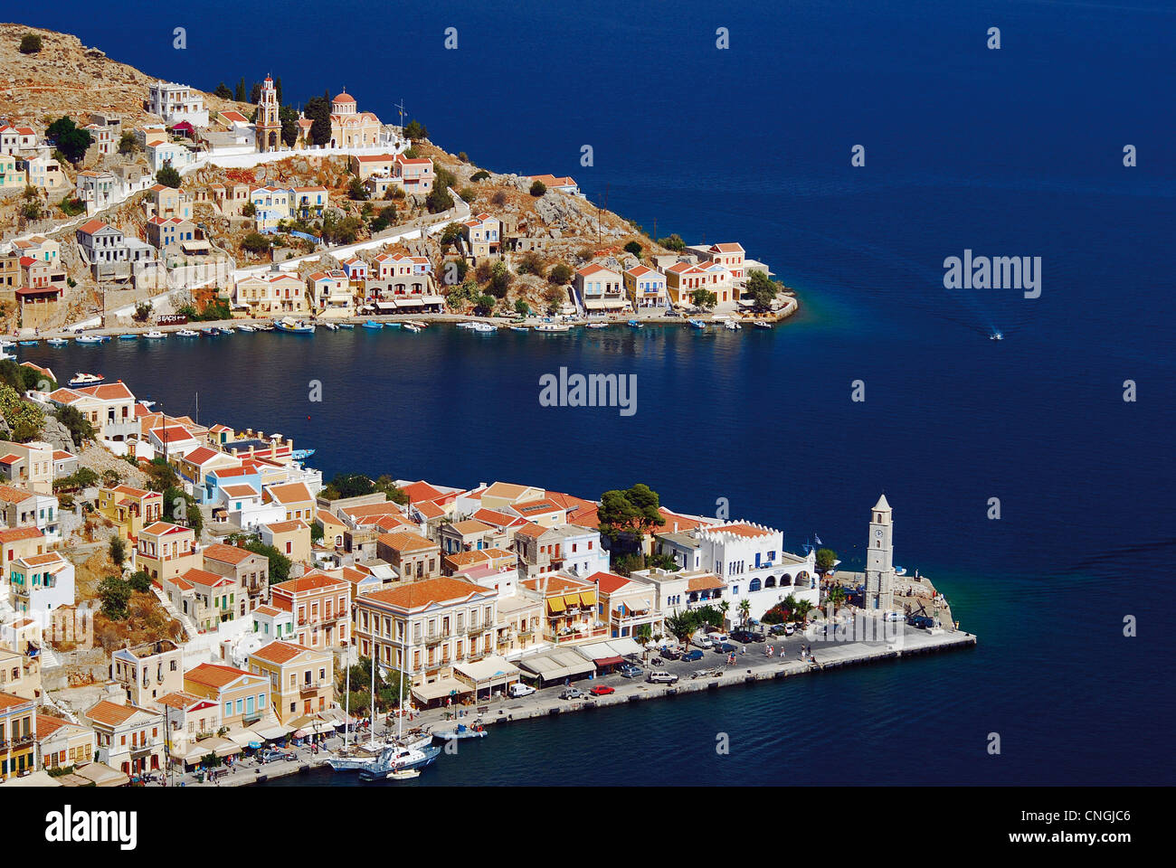 Europe Grèce Dodécanèse Symi Symi la ville Banque D'Images